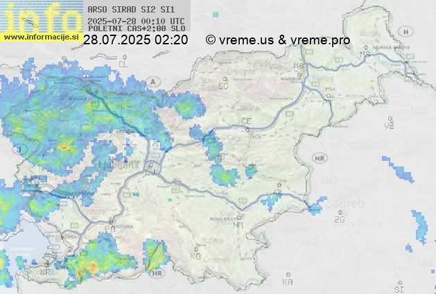 Radarska karta padavin