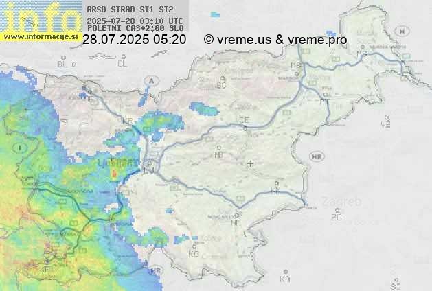 Radarska karta padavin