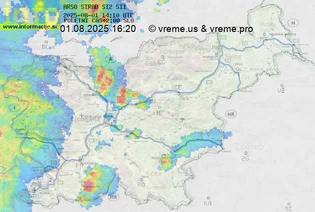 Radarska karta padavin