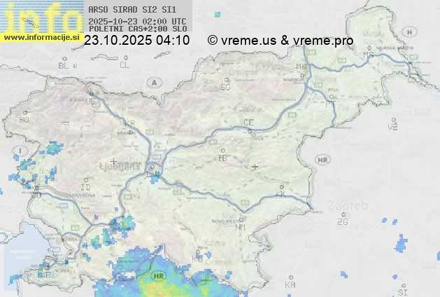 Radarska karta padavin