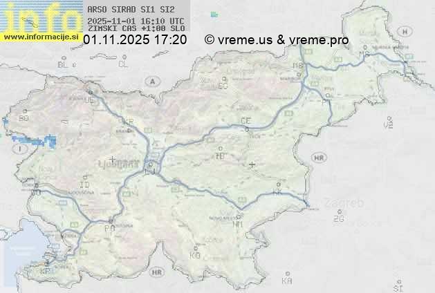 Radarska karta padavin