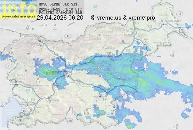 Radar-Niederschlagskarte