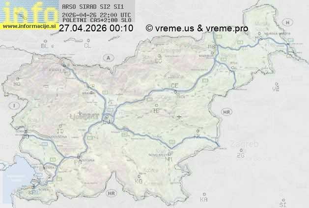 Radar-Niederschlagskarte