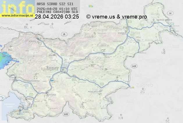Radar-Niederschlagskarte