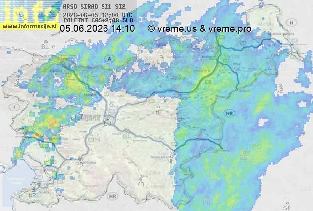 Radar-Niederschlagskarte