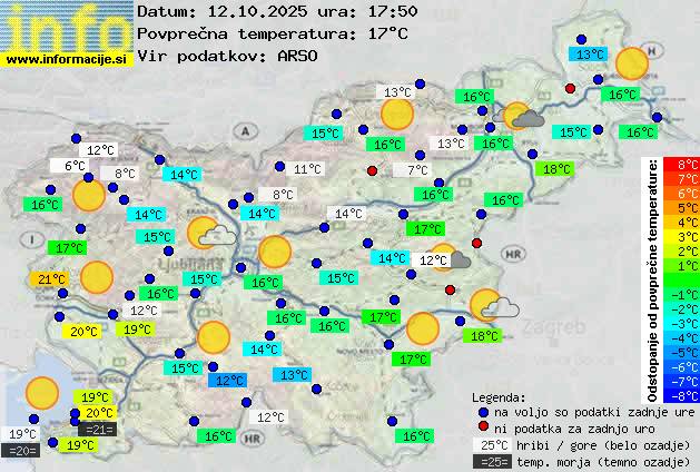 Trenutno vreme po Sloveniji