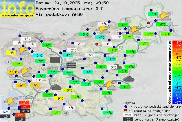 Trenutno vreme po Sloveniji