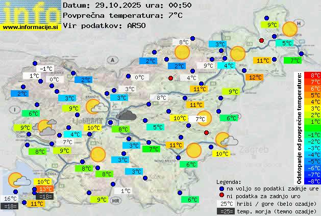 Trenutno vreme po Sloveniji