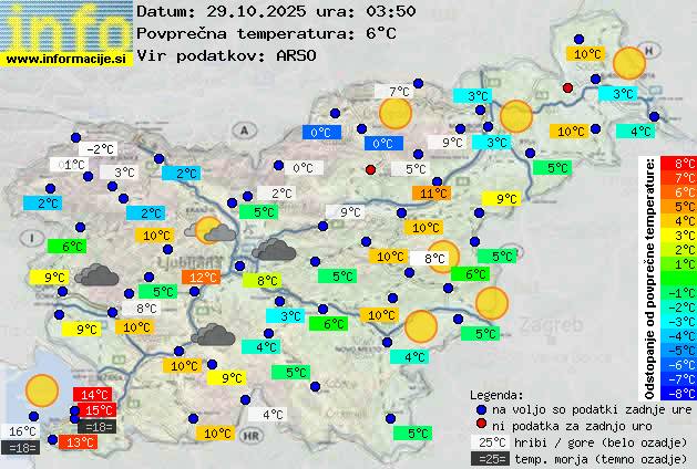Trenutno vreme po Sloveniji
