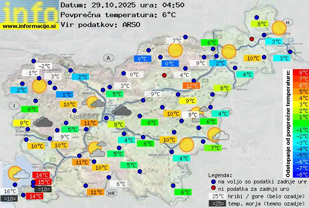 Trenutno vreme po Sloveniji