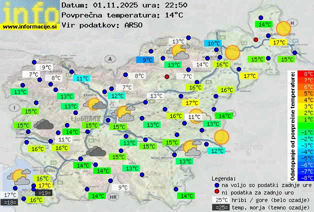Trenutno vreme po Sloveniji
