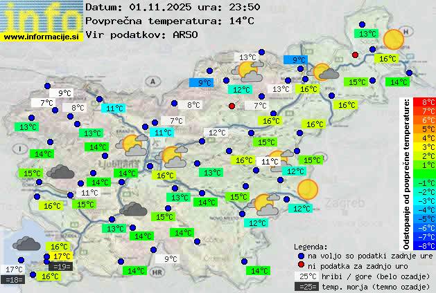 Trenutno vreme po Sloveniji