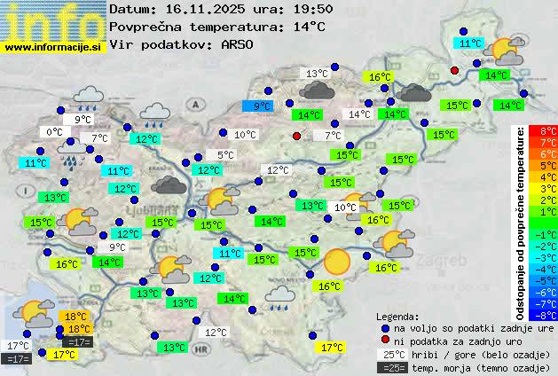 Trenutno vreme po Sloveniji