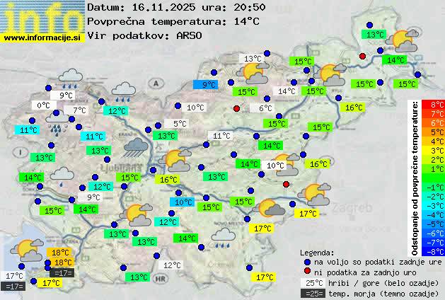 Trenutno vreme po Sloveniji