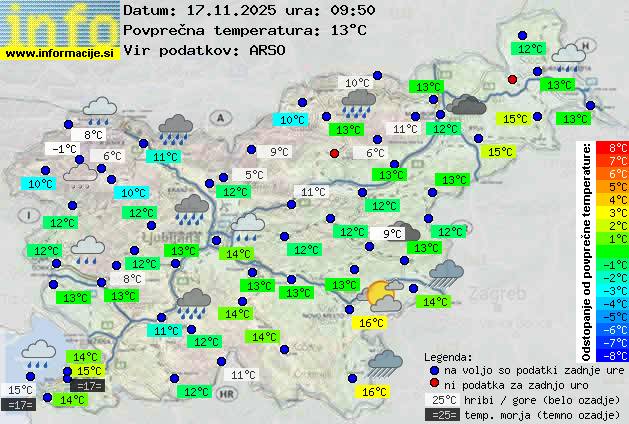Trenutno vreme po Sloveniji