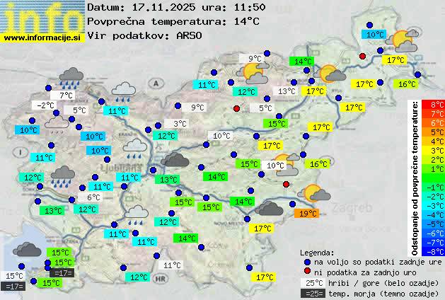 Trenutno vreme po Sloveniji