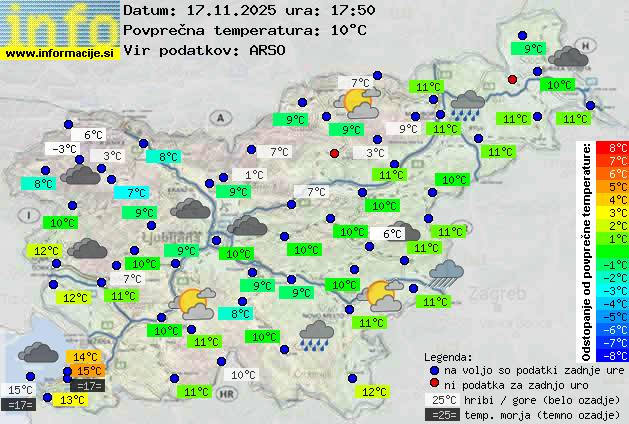 Trenutno vreme po Sloveniji