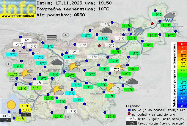 Trenutno vreme po Sloveniji