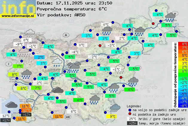 Trenutno vreme po Sloveniji