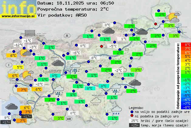 Trenutno vreme po Sloveniji