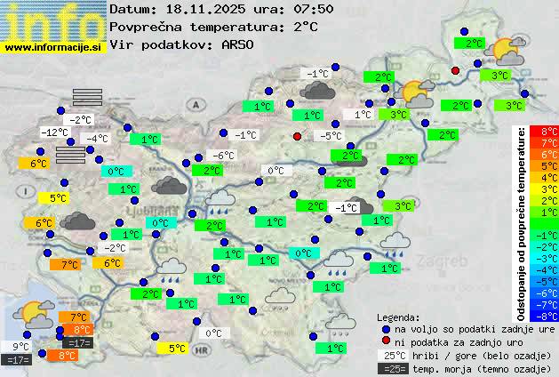 Trenutno vreme po Sloveniji