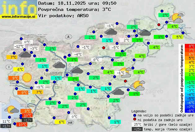 Trenutno vreme po Sloveniji