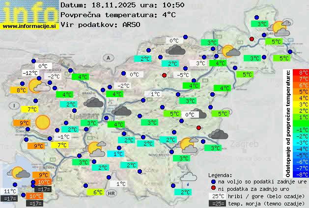 Trenutno vreme po Sloveniji
