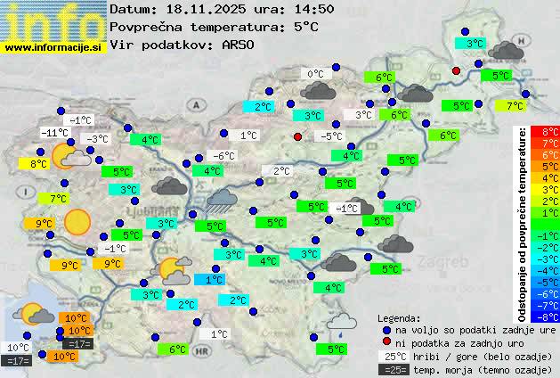 Trenutno vreme po Sloveniji