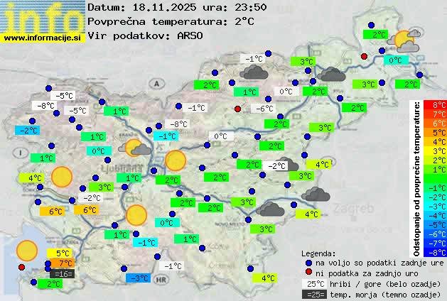 Trenutno vreme po Sloveniji