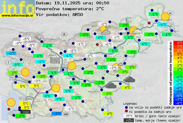 Trenutno vreme po Sloveniji