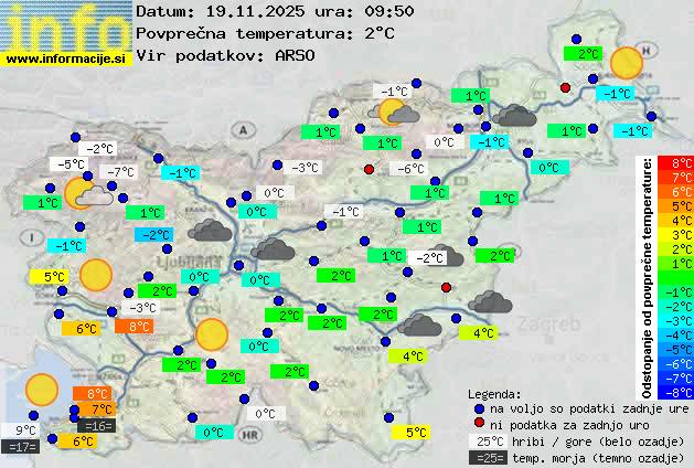 Trenutno vreme po Sloveniji