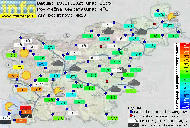 Trenutno vreme po Sloveniji