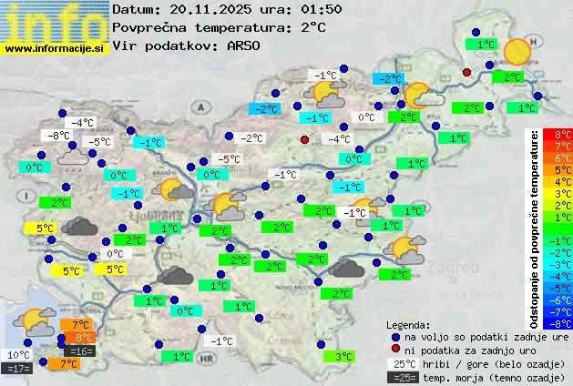 Trenutno vreme po Sloveniji