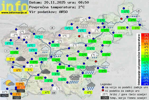 Trenutno vreme po Sloveniji