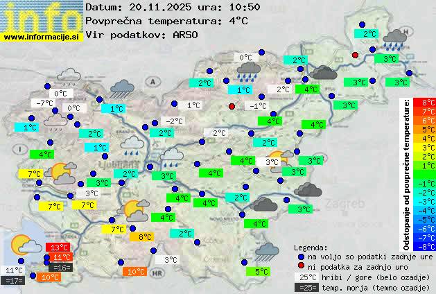 Trenutno vreme po Sloveniji