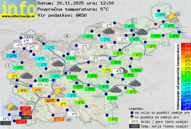 Trenutno vreme po Sloveniji
