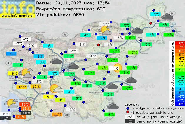 Trenutno vreme po Sloveniji