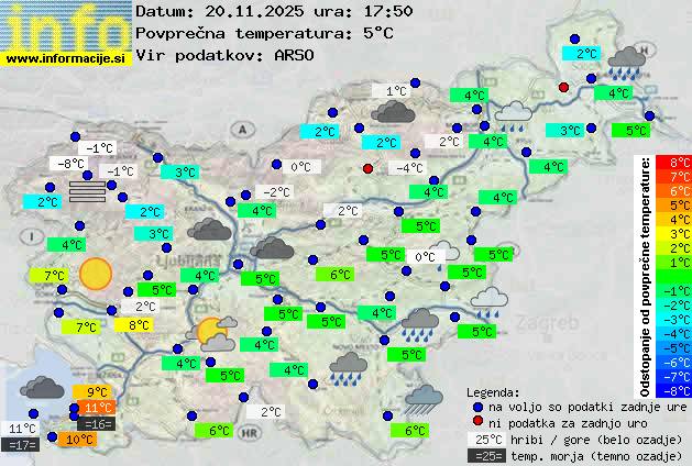 Trenutno vreme po Sloveniji