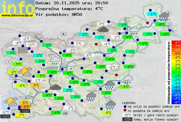 Trenutno vreme po Sloveniji