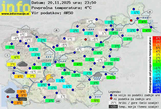 Trenutno vreme po Sloveniji