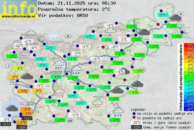 Trenutno vreme po Sloveniji
