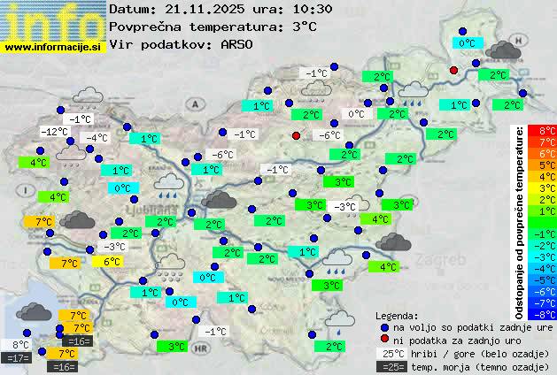 Trenutno vreme po Sloveniji
