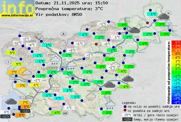 Trenutno vreme po Sloveniji