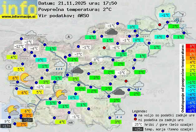 Trenutno vreme po Sloveniji