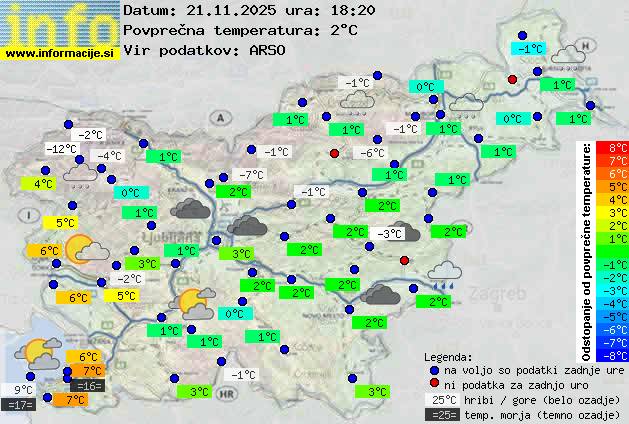 Trenutno vreme po Sloveniji