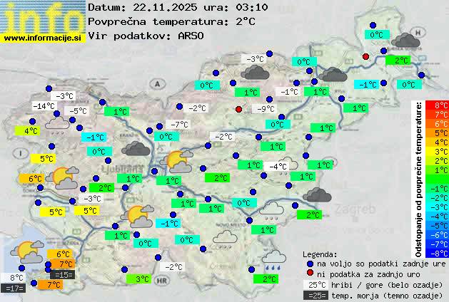 Trenutno vreme po Sloveniji