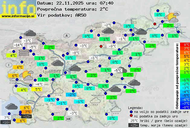 Trenutno vreme po Sloveniji