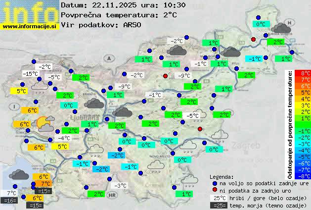 Trenutno vreme po Sloveniji