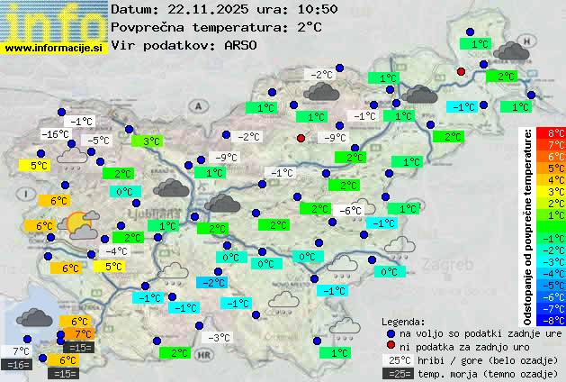 Trenutno vreme po Sloveniji