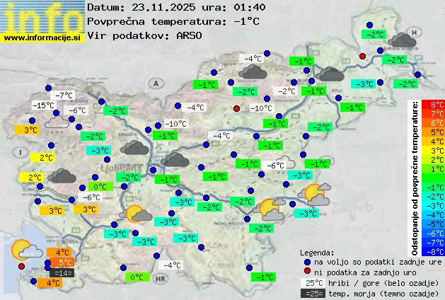 Trenutno vreme po Sloveniji